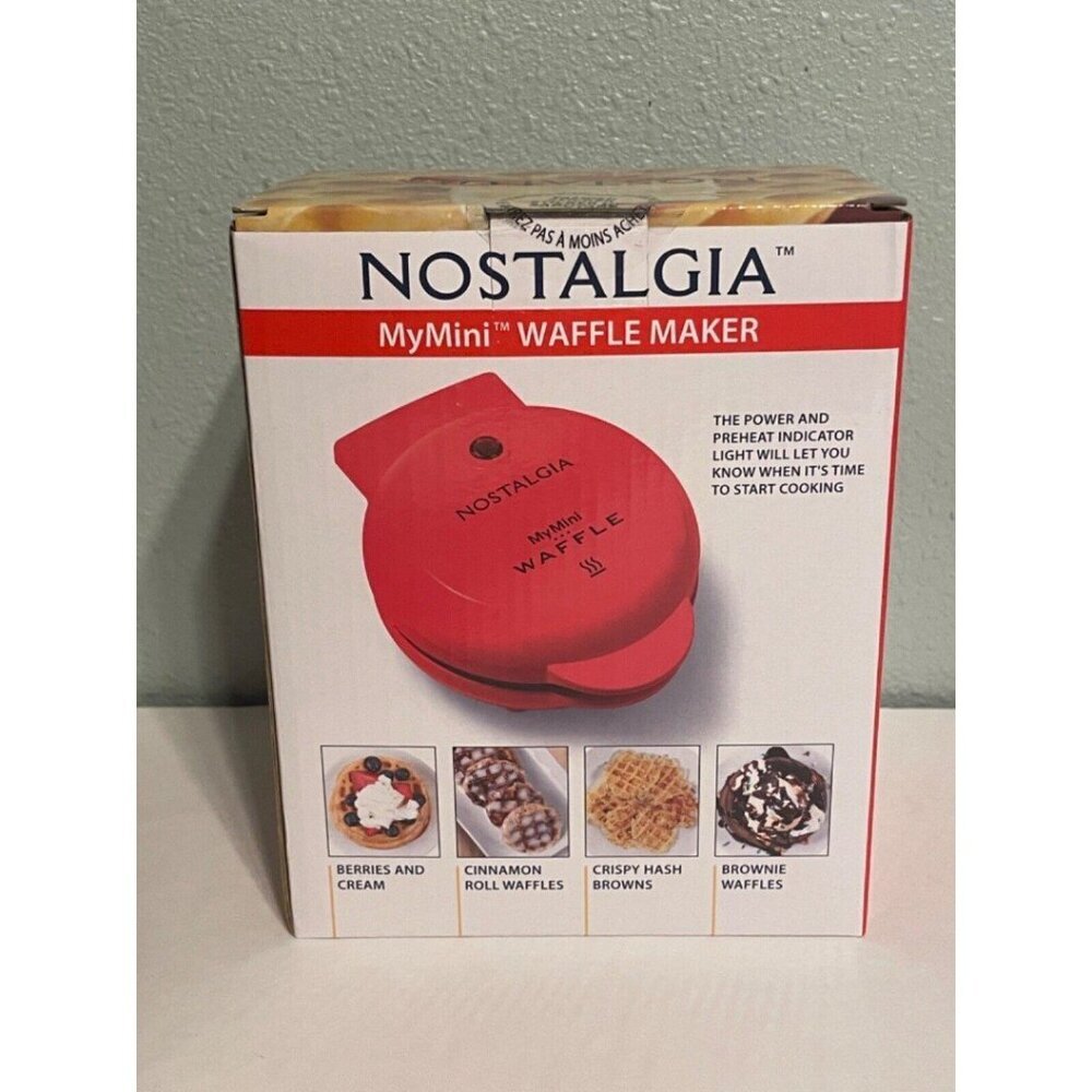 Nostalgia My Mini Personal Multi Purpose Waffle Maker 5" Electric Red New x2 - Picture 3 of 7